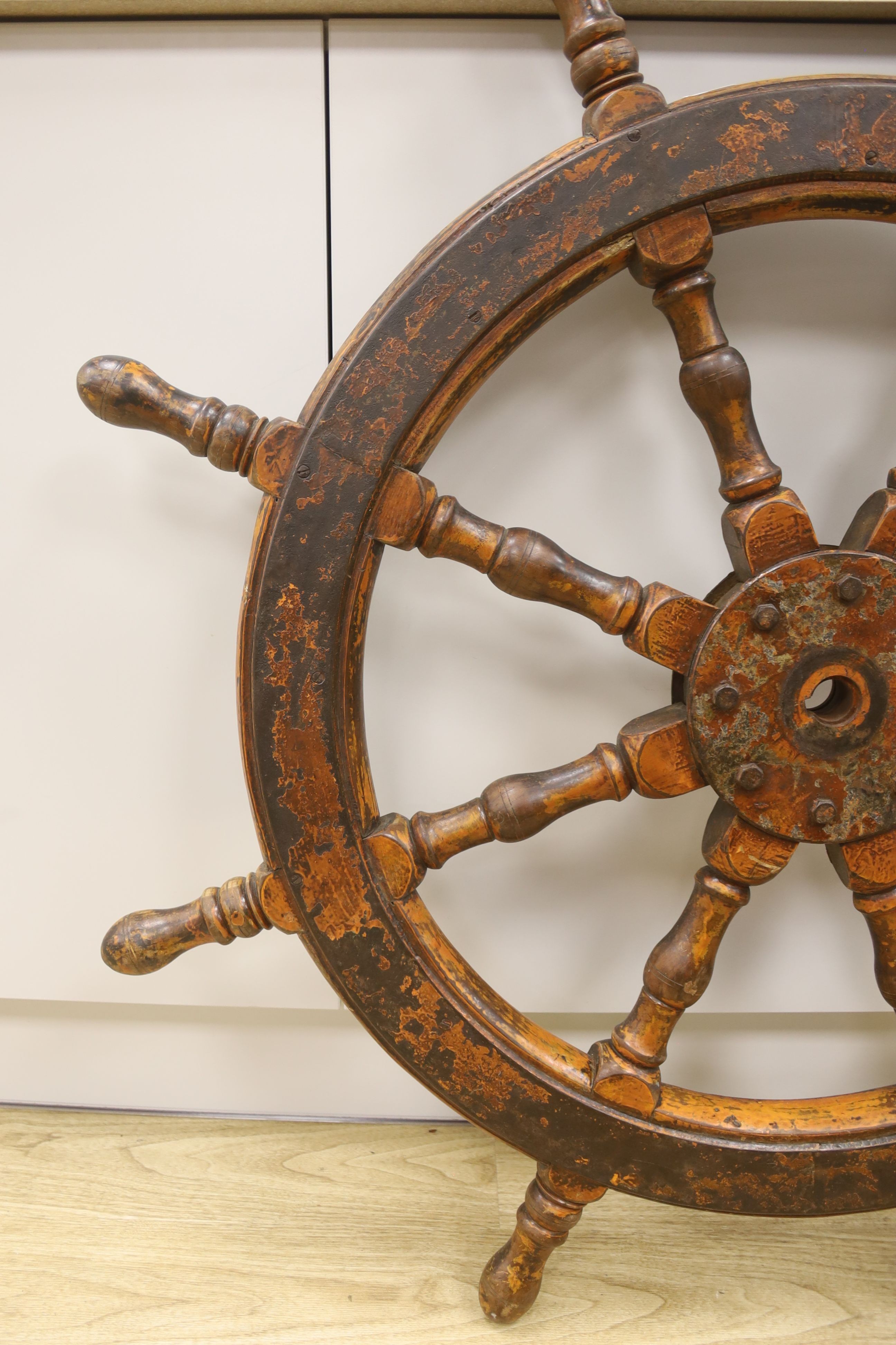 A ship's wheel, diameter 73cm